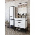 Комплект мебели белый матовый/черный 80 см Sanflor Норд C04606 + S-UM-COM80/1-w + C04607
