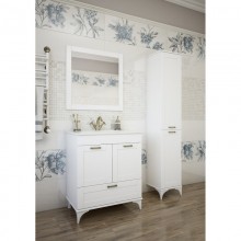 Комплект мебели белый матовый 75 см Sanflor Ванесса C000005882 + 4640021062210 + C000005878