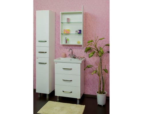 Комплект мебели белый глянец 60,5 см Sanflor Анкона C0000002004 + 4640021060773 + C0000002056