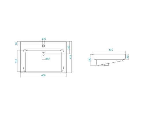 Комплект мебели белый глянец 60 см Sanflor Одри H0000000106 + 1.WH30.2.082 + H0000001155