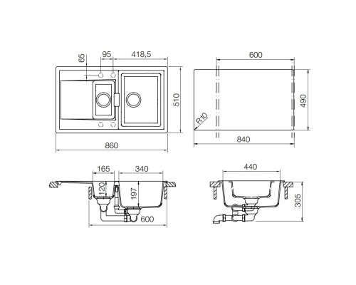 Кухонная мойка Schock Eton 60D аворио 700694