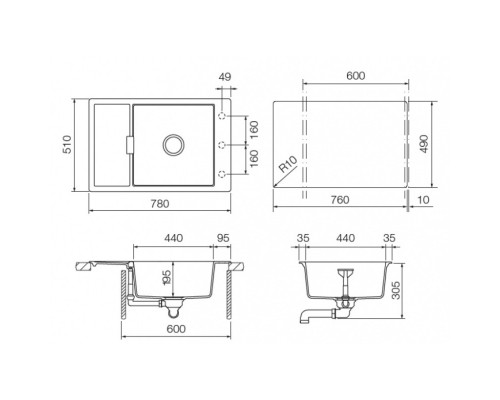 Кухонная мойка Schock Eton 60D Small магнолия 700915