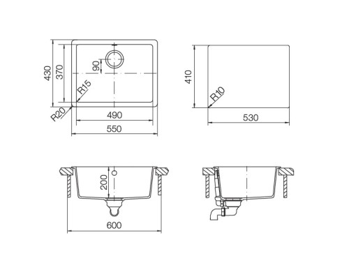 Кухонная мойка Schock Quadro 60 мокка 700521