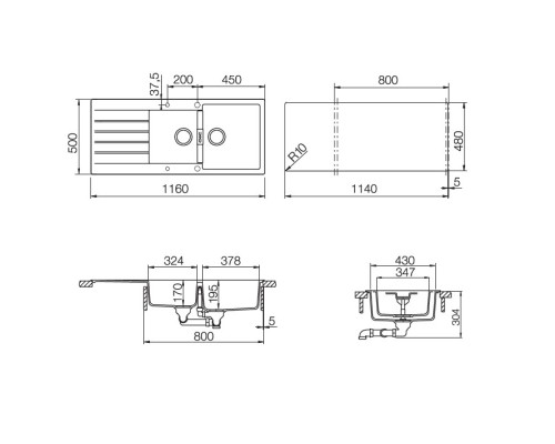 Кухонная мойка Schock Primus 80D оникс 700373