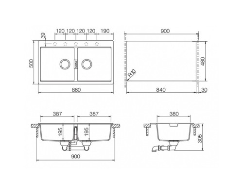 Кухонная мойка Schock Horizont 90 магма 700361F