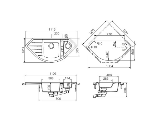 Кухонная мойка Schock Genius 90C лунный камень 700242