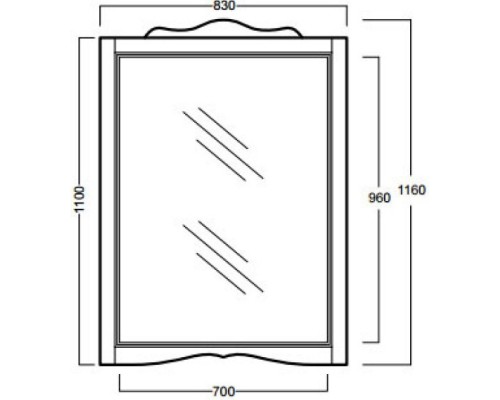 Зеркало 83x116 см белый глянец Simas Arcade ARS2 bi