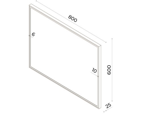 Зеркало 80x60 см черный матовый Sintesi Armadio SIN-SPEC-ARMADIO-black-80