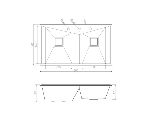 Кухонная мойка нержавеющая сталь Omoikiri Izumi 86-2