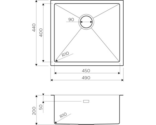 Кухонная мойка светлое золото Omoikiri Taki 49-U/IF-LG 4973523