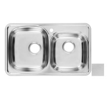 Кухонная мойка декоративная сталь Ukinox Комфорт COL780.480 20GT6K 3L