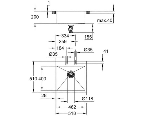 Кухонная мойка Grohe K800 нержавеющая сталь 31583SD1