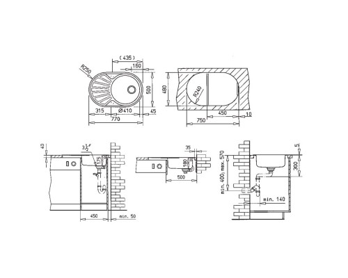 Кухонная мойка Teka DR 77 1B 1D  матовая сталь 40127301