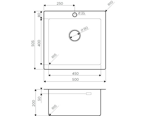 Кухонная мойка нержавеющая сталь Omoikiri Amadare 50-IN 4993766