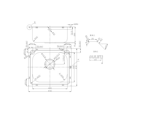 Кухонная мойка Oulin матовая сталь OL-203