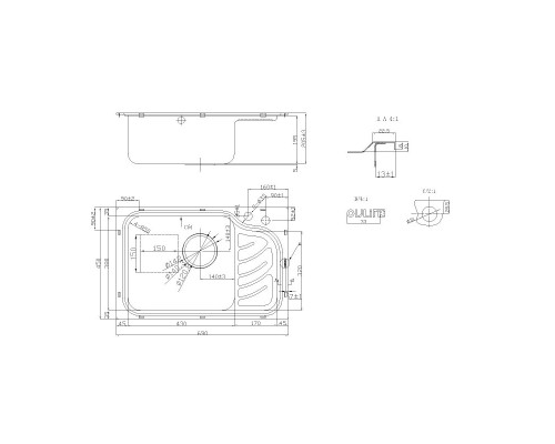 Кухонная мойка Oulin матовая сталь OL-327L