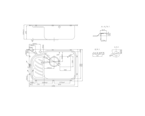 Кухонная мойка Oulin матовая сталь OL-327R