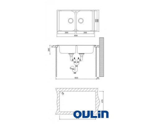 Кухонная мойка Oulin матовая сталь OL-S8201