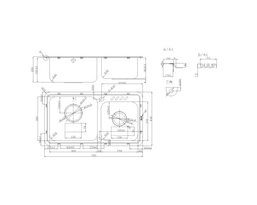 Кухонная мойка Oulin матовая сталь OL-H9903