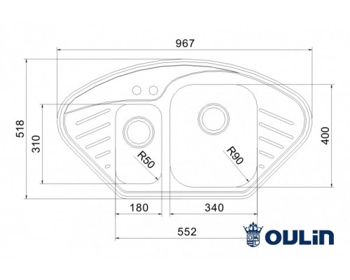 Кухонная мойка Oulin матовая сталь OL-310