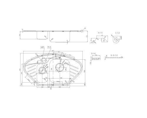 Кухонная мойка Oulin матовая сталь OL-310