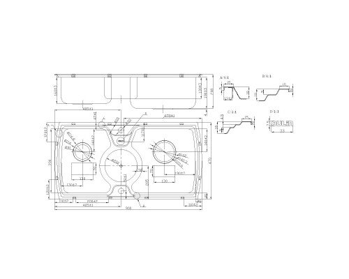 Кухонная мойка Oulin матовая сталь OL-321