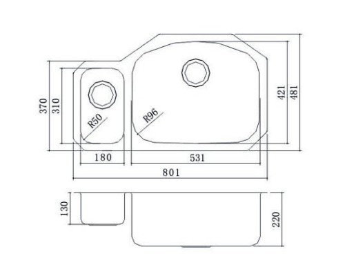 Кухонная мойка Oulin матовая сталь OL-U601