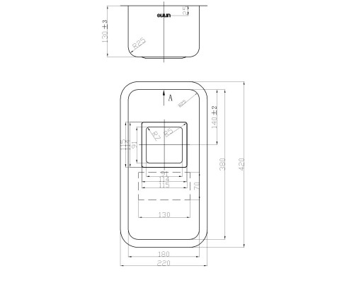 Кухонная мойка Oulin матовая сталь OL-0361 квадратный выпуск