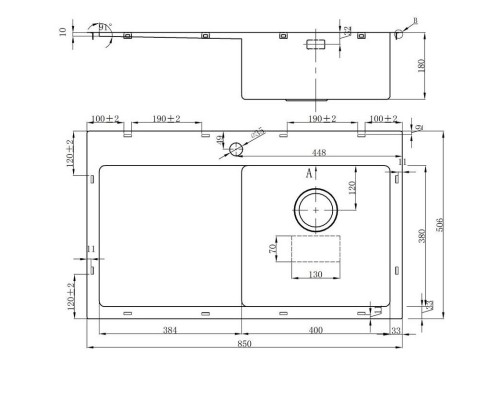 Кухонная мойка Oulin матовая сталь OL-FTR102R