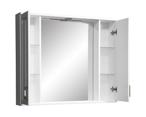 Зеркальный шкаф 100x80 см белая ольха Stella Polar Кармела SP-00000187