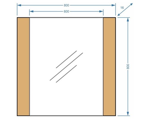 Зеркало 80x80 см зебрано светлый Stella Polar Симона SP-00000172