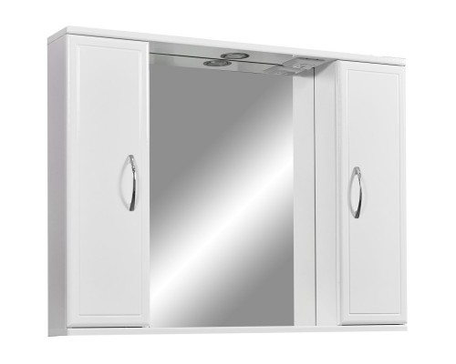 Зеркальный шкаф 80x70 см белый глянец/белый матовый Stella Polar Концепт SP-00000059