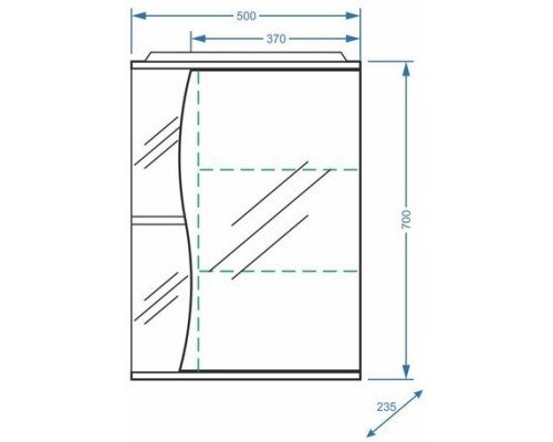 Зеркальный шкаф 50x70 см белый глянец/белый матовый R Stella Polar Верея SP-00000032