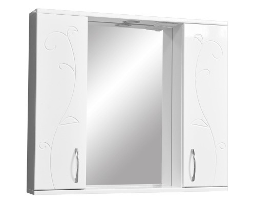 Зеркальный шкаф 80x70 см белый глянец/белый матовый Stella Polar Фантазия SP-00000226
