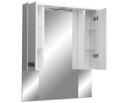 Зеркальный шкаф 90x70 см белый глянец/белый матовый Stella Polar Фиора SP-00000211