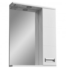 Зеркальный шкаф 55x70 см белый глянец/белый матовый Stella Polar Фиора SP-00000209
