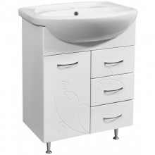 Тумба с раковиной белый глянец/белый матовый 65 см Stella Polar Фантазия UM-ERI65/1