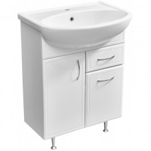 Тумба с раковиной белый глянец/белый матовый 60 см Stella Polar Концепт SETSP-00000053/UM-ERI60/1