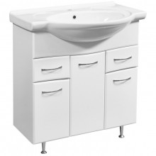 Тумба с раковиной белый глянец/белый матовый 80 см Stella Polar Концепт SETSP-00000128/UM-ERI80/1