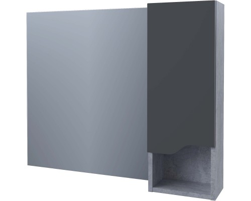 Зеркальный шкаф 79x70 см серый матовый/цемент R Stella Polar Абигель SP-00001106