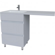 Тумба белый глянец/белый матовый 57 см Stella Polar Корделия SP-00001040