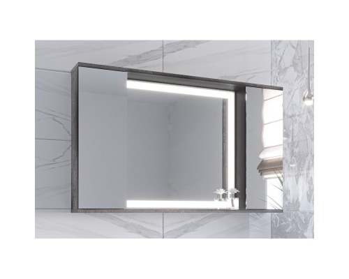 Зеркальный шкаф 100x66,2 см темно-серый бетон Stella Polar Дэрри SP-00001039