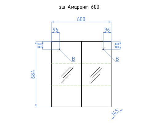 Зеркальный шкаф 60x68,4 см белый глянец Style Line Амарант ЛС-00000351