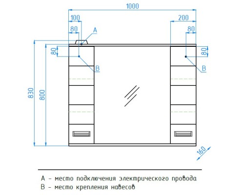 Зеркальный шкаф 100x83 см белый глянец Style Line Ирис ЛС-00000175