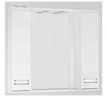 Зеркальный шкаф 90x83 см белый глянец Style Line Ирис ЛС-00000243