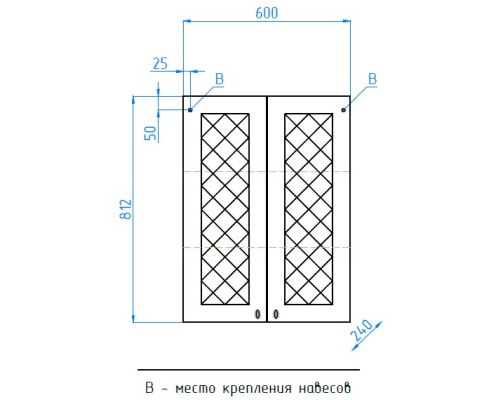 Шкаф двустворчатый подвесной белый глянец Style Line Канна ЛС-00000344