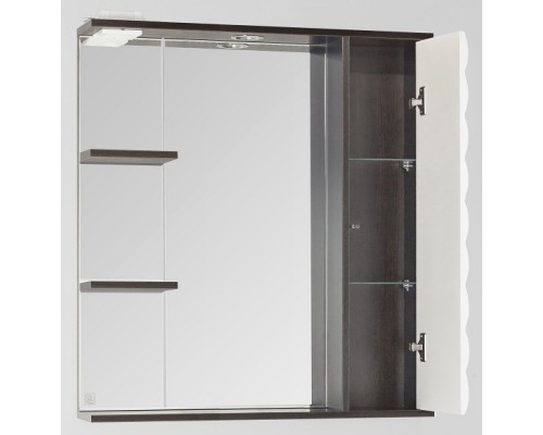 Зеркальный шкаф 75x87 см венге/белый глянец Style Line Агат ЛС-00000232