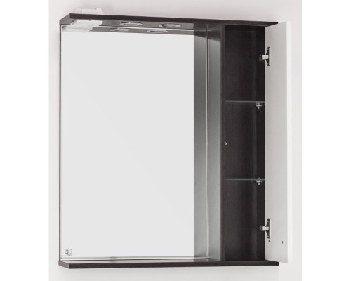 Зеркальный шкаф 70x83 см венге/белый глянец Style Line Панда Стиль ЛС-00000090