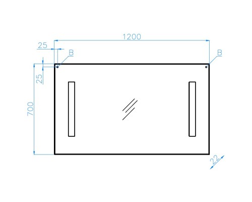 Зеркало 120x70 см Style Line LED СС-00000619