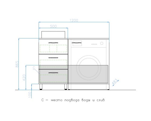 Тумба с раковиной белый глянец 120 см Style Line Берн ЛС-000010046 + СС-00002285